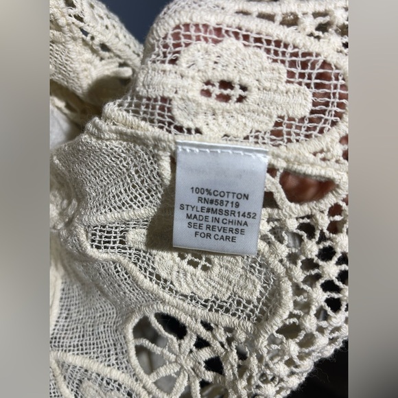 NY Collection Cream Crochet Cardigan - Picture 12 of 12